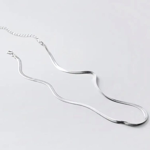 NEW Solid Sterling Silver Minimalist Snake Chain Necklace - Picture 7 of 7